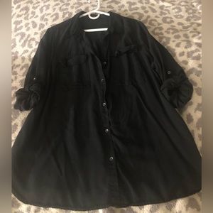 Velvet Heart Charcoal Black Button Down Blouse